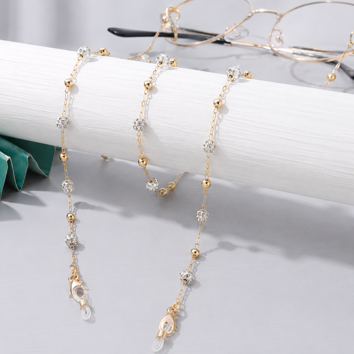 Stainless Steel Sparkle Glasses Chain (long)