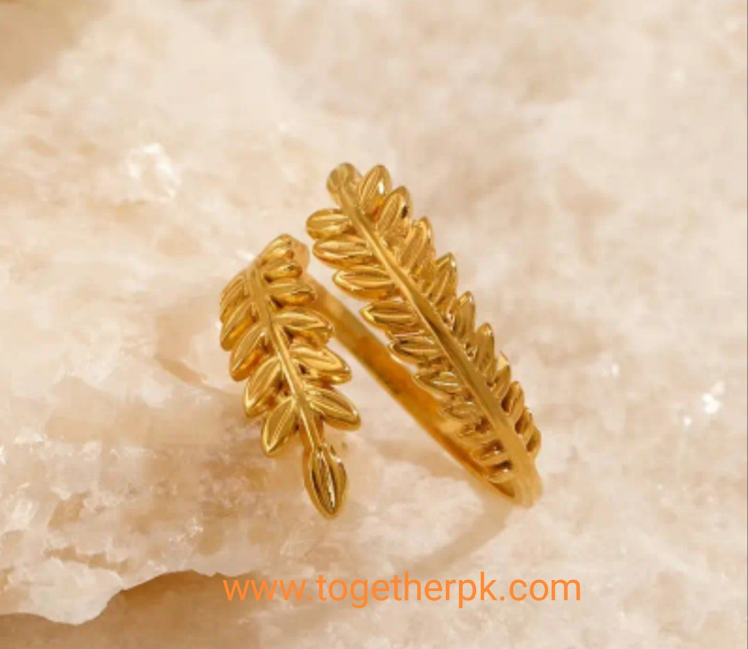 Stainless Steel Leaf Ring