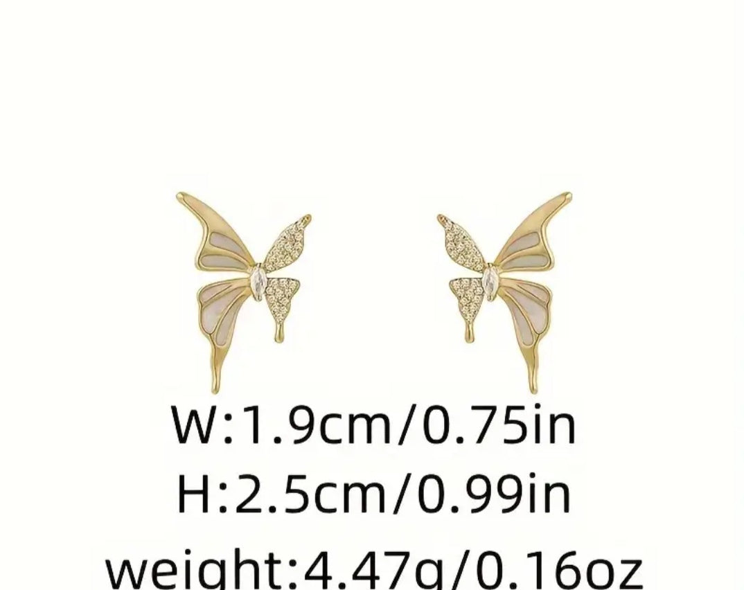 18 k gold butterfly earrings