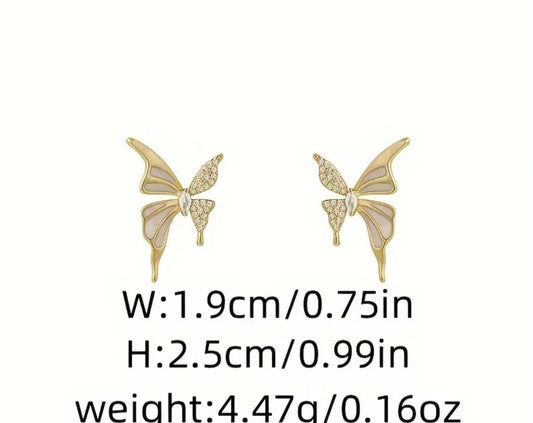18 k gold butterfly earrings