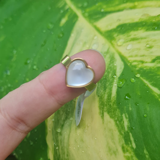White Heart Stone Ring