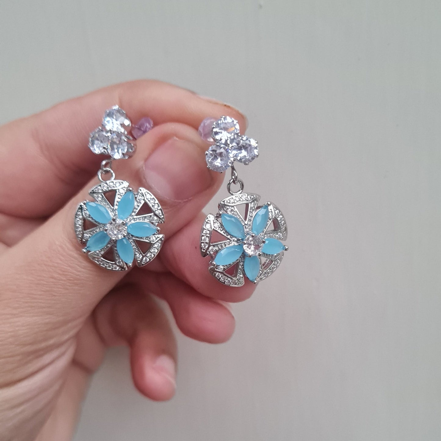 Sky and Silver Earrings