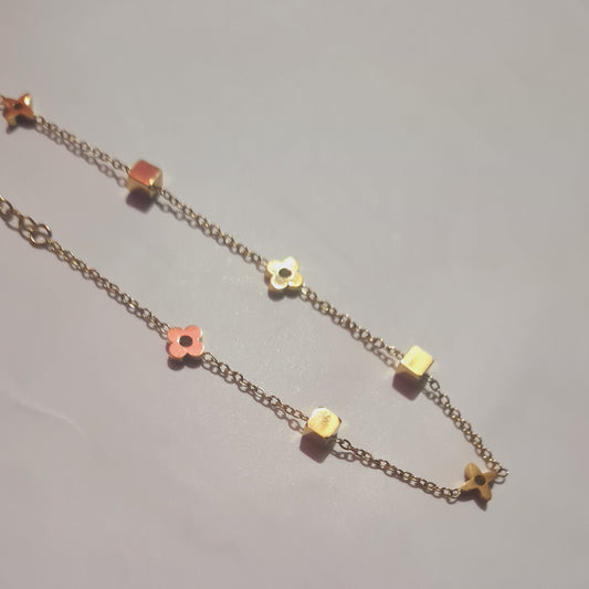 Anklet cube and flower (Single piece)