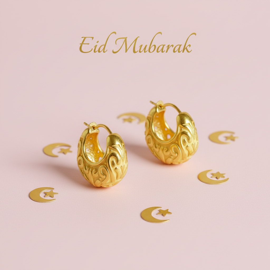 Gold Plated Carved Baaliyan