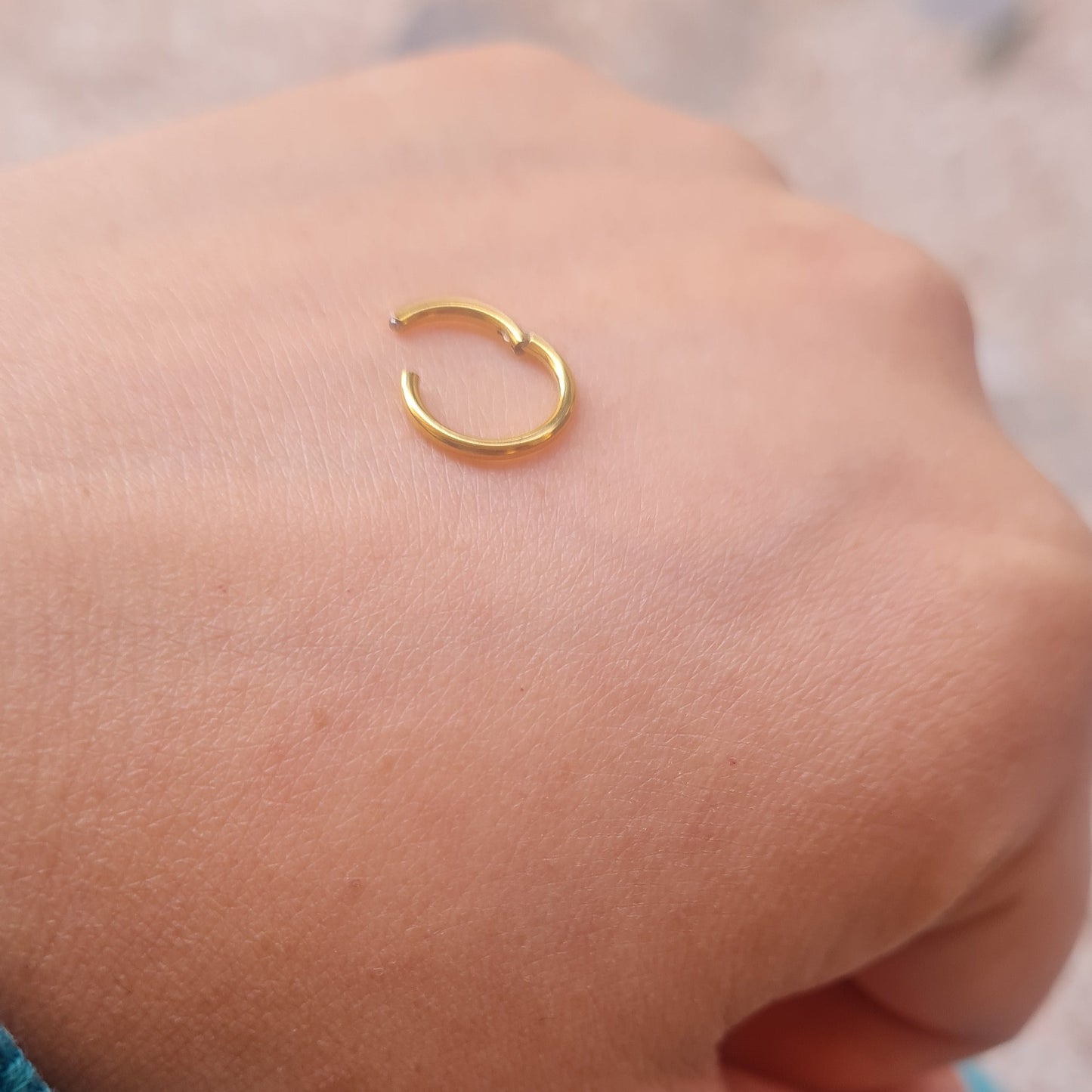 Plain Nose Ring Gold (Single Piece for pierced nose)