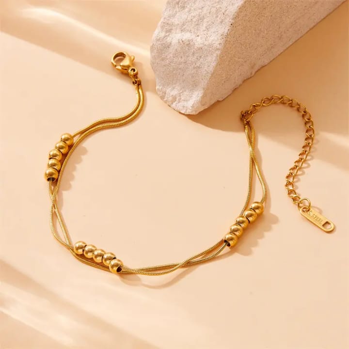 Double Layered Ball Anklet (Single Piece)
