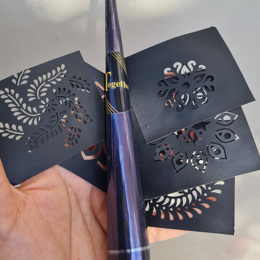 Cone Mehndi With Flower Stencils