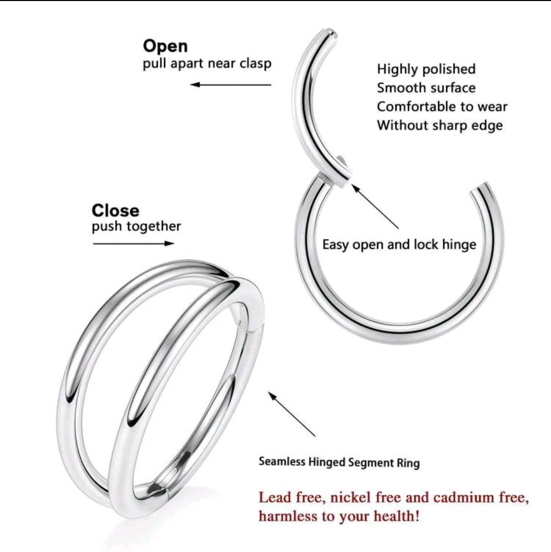 Double Layered Nose Ring (Single Piece For Pierced Nose)