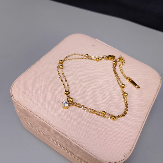 Ball and rhinestone Anklet (Single piece)