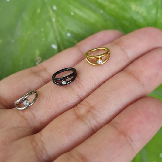 One Stone Double Layered (1 Pc-For Pierced nose)