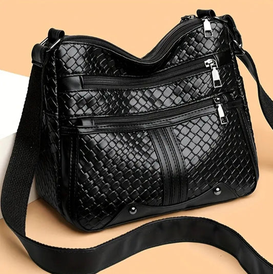 Women's stylish embossed pattern shoulder bag