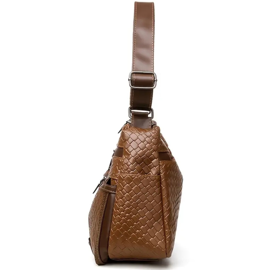 Women's stylish embossed pattern shoulder bag