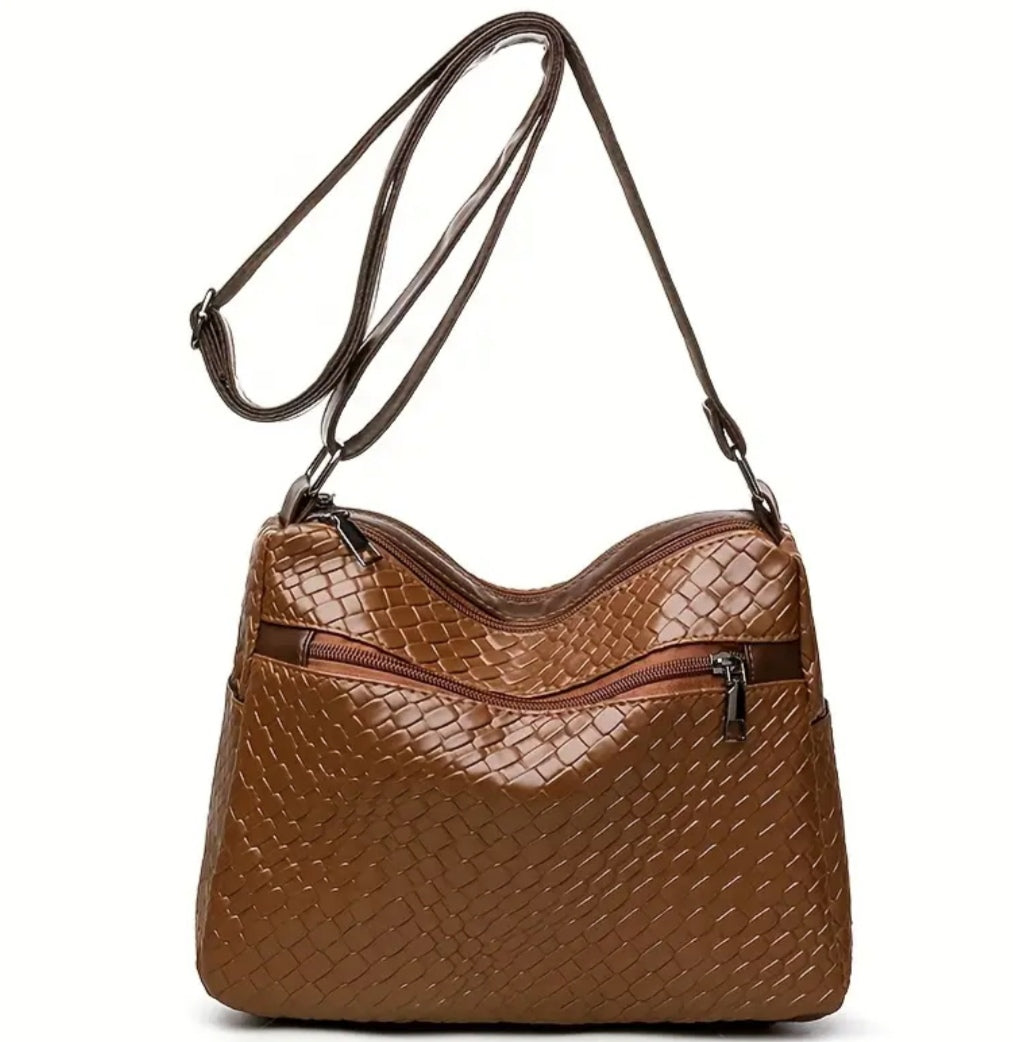 Women's stylish embossed pattern shoulder bag