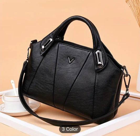 Handbag, Elegant solid colored Top handle