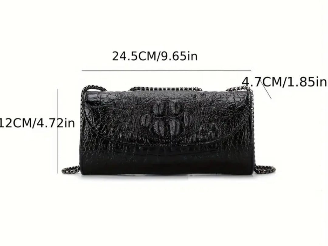 vintage snakeskin Black crossbody elegant crossbody bag
