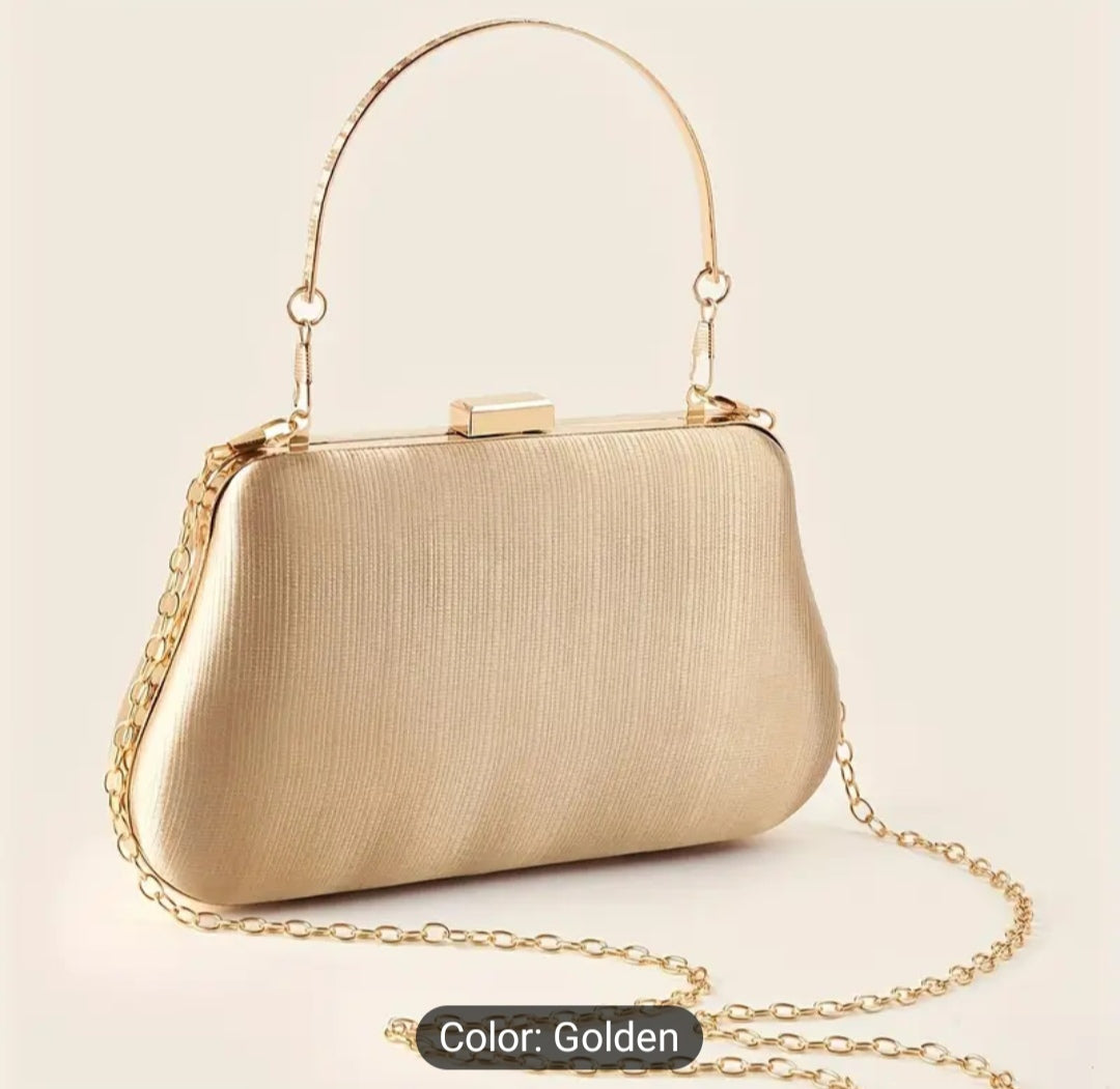 Stylish Woven dinner clutch in gold (Shein Inspired)