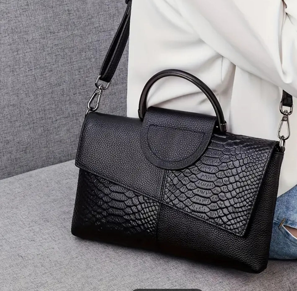 Faux Leather crocodile pattern Handbag