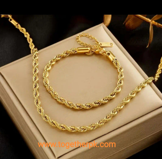 Gold Plated Stainless Steel Chain and bracelet
