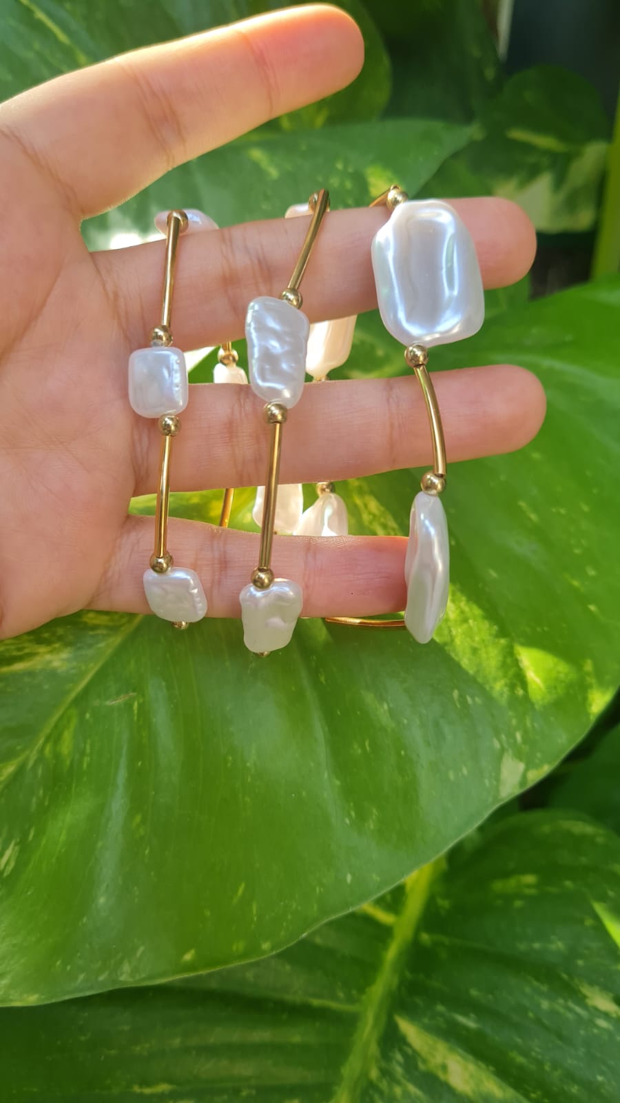 White stones Bracelet (2 pieces)