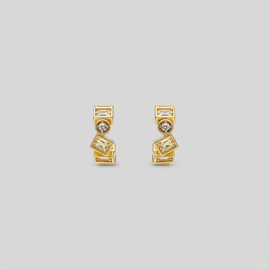 Stainless Steel Rhinestone Earrings