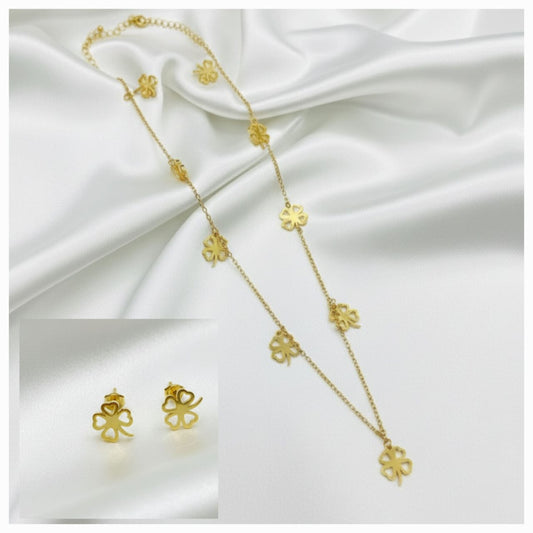 Stainless steel Necklace and Ear stud
