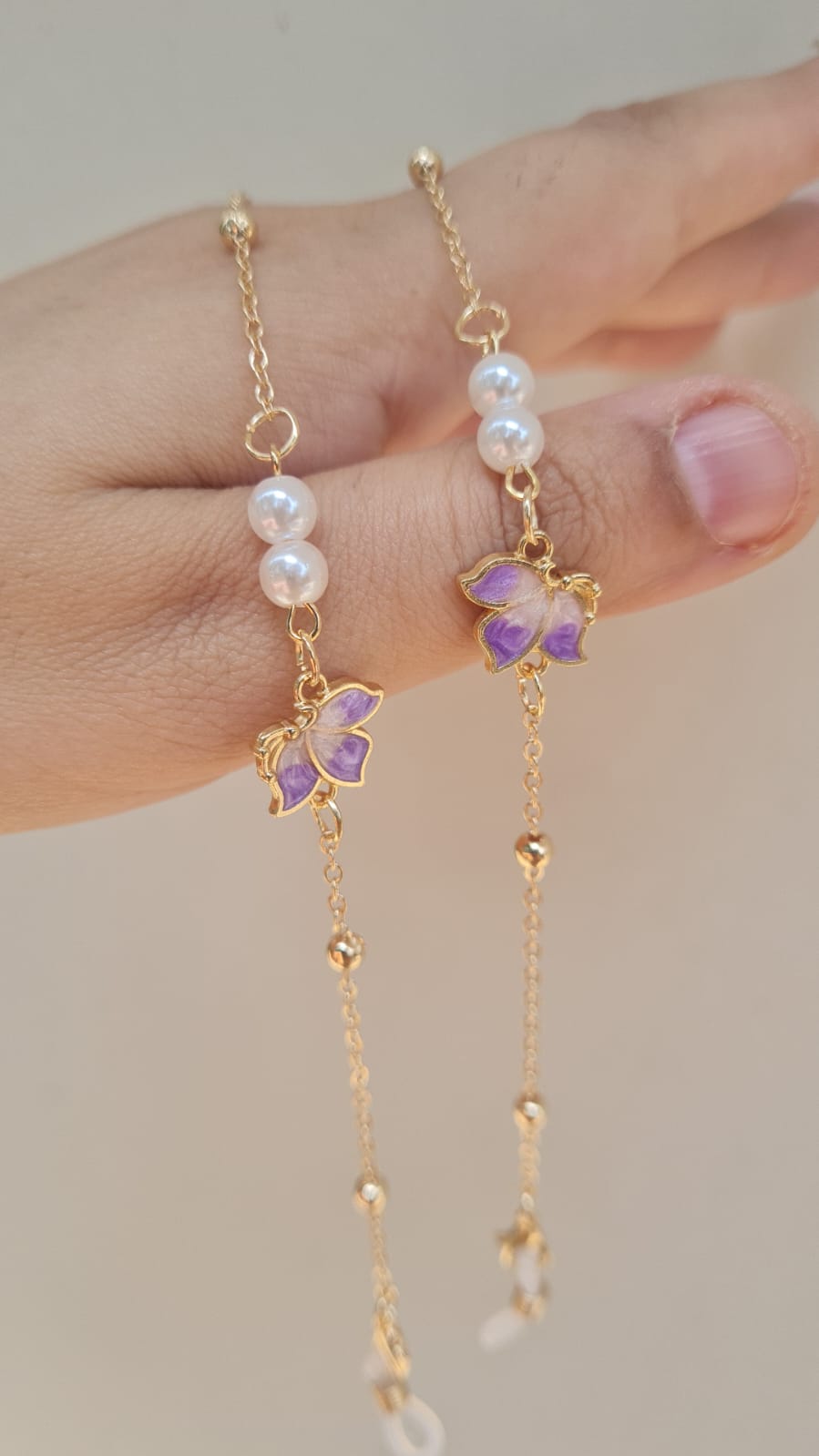 Purple Flower Glasses Chain (1 Piece)