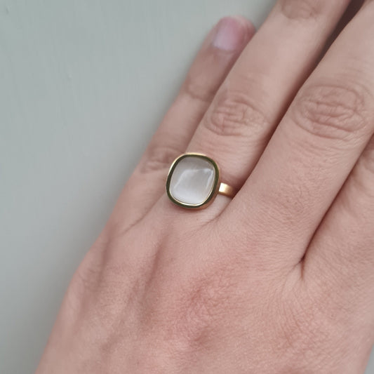 Cat-eye Stone Ring- Stainless Steel