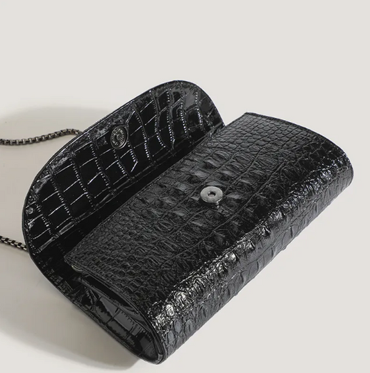 vintage snakeskin Black crossbody elegant crossbody bag