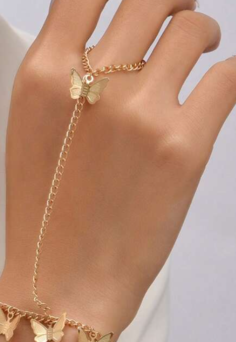 Finger Ring Butterfly Bracelet