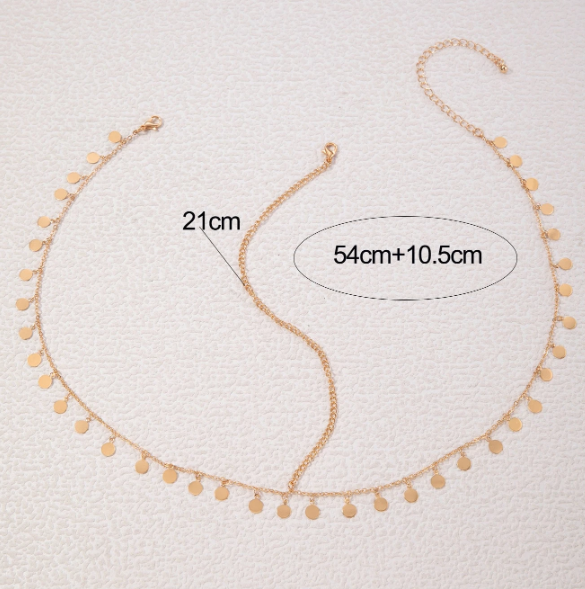 Minimalist head chain with round sequins