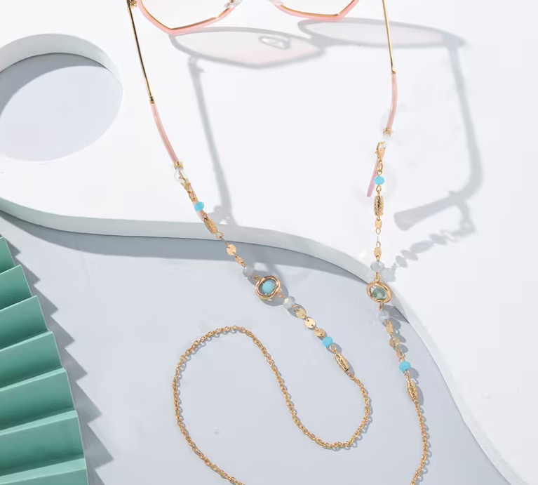Stylish Crystal Eyeglasses Chain Sea Green (1 piece)