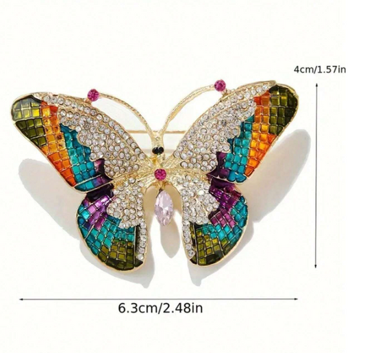Multicolor Butterfly Brooch