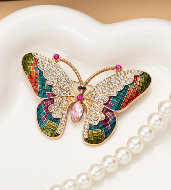 Multicolor Butterfly Brooch