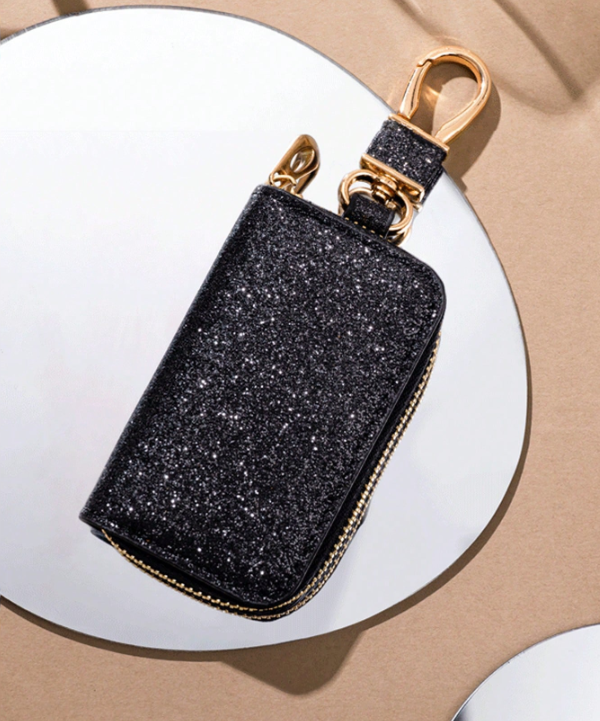 Sparkling Leather Keychain Holder – Glam Key Organiser for Women