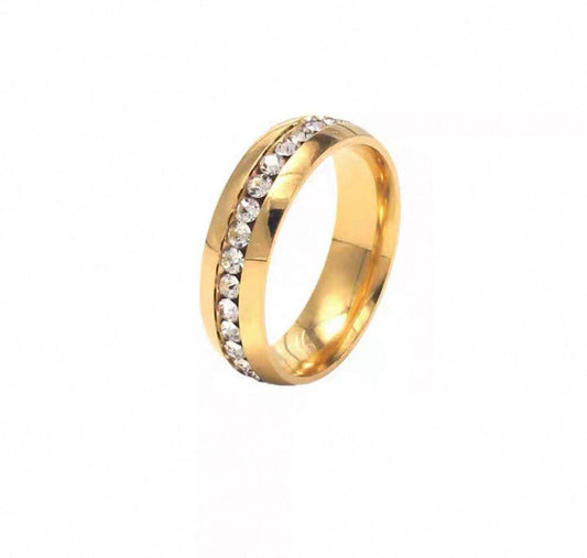 Ring with Rhinstones( Stainless Steel)