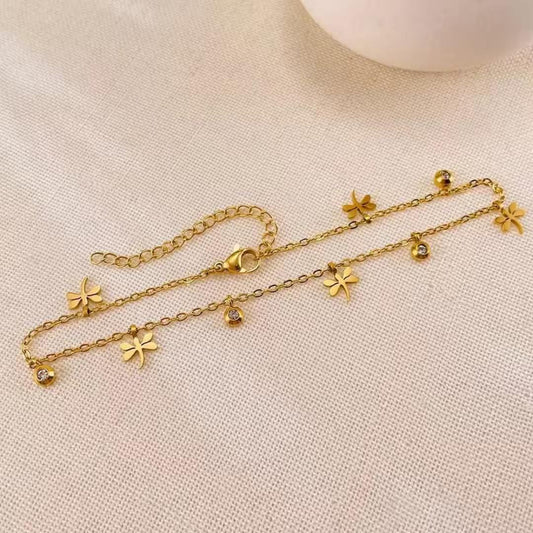 Birdy Rhinestones Anklet (Single piece)