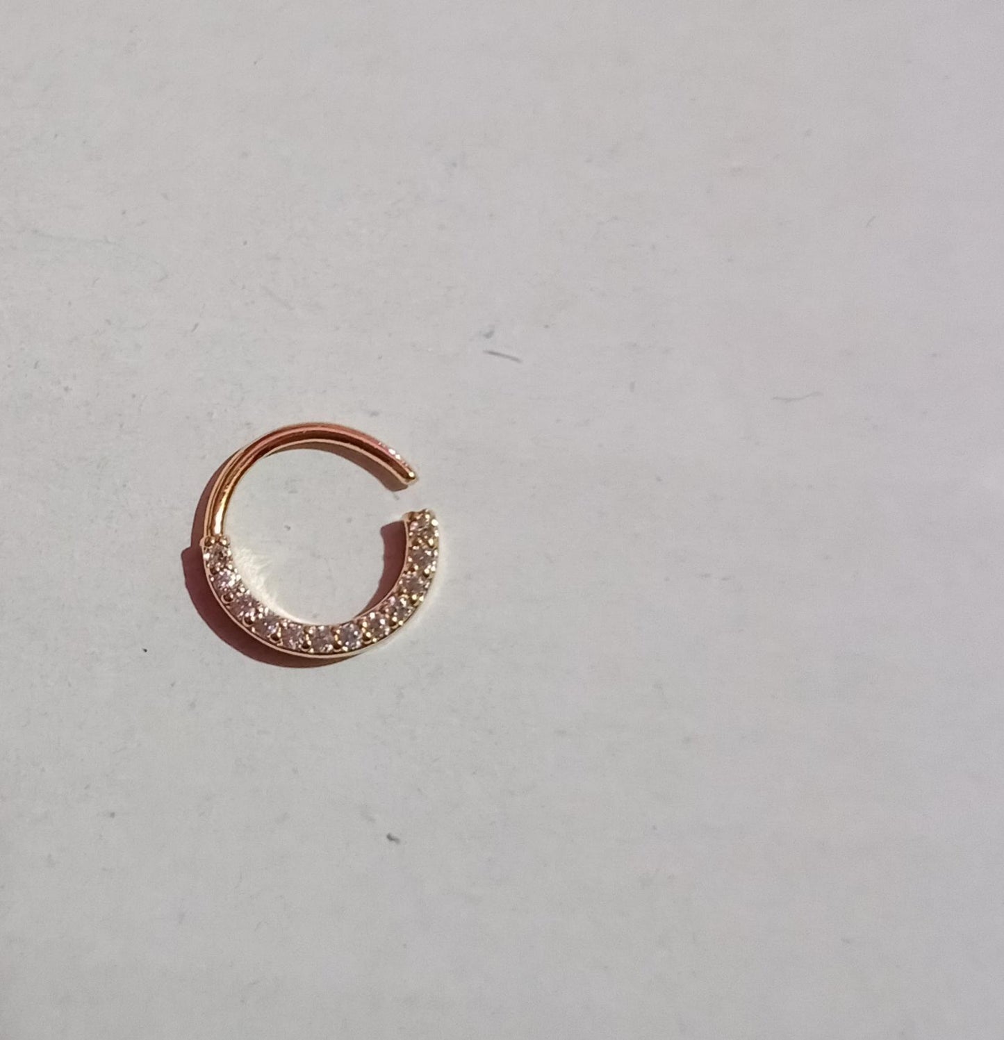Front Inlay Stones Shiny Nose ring(1-Pc- For Pierced nose only)
