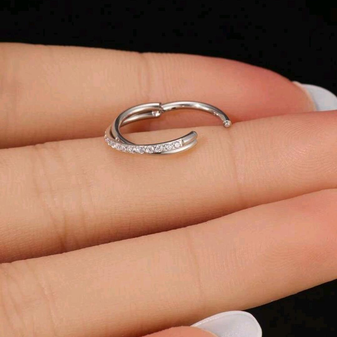 Twisted Double Layer Nose ring (For Pierced Nose)