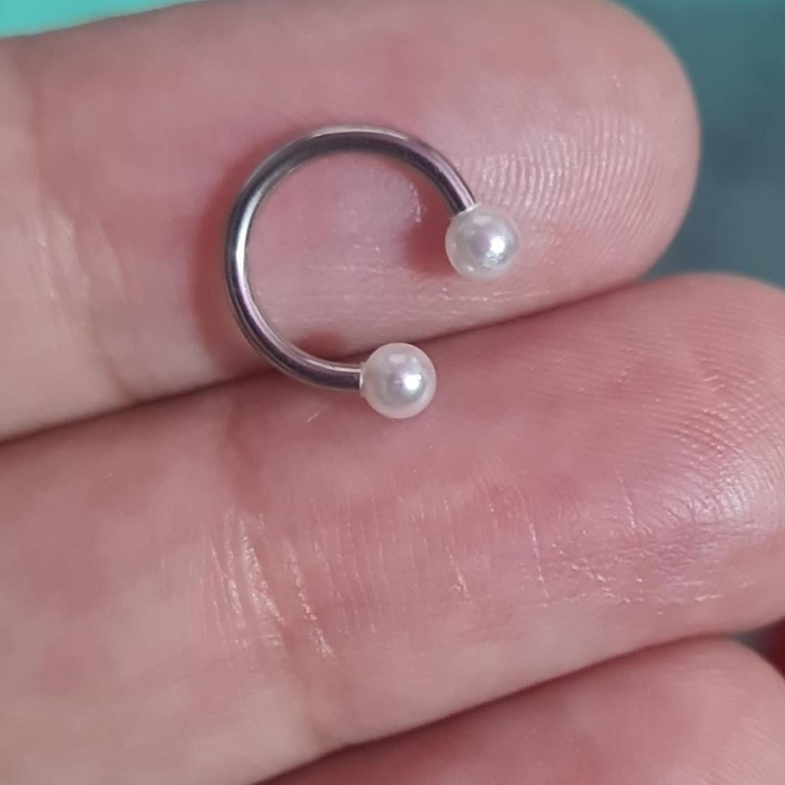 Pearl Nose Ring (Single Piece-For Pierced Nose only)