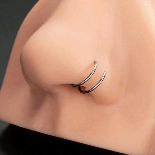 Double Spiral Nose Ring (For Pierced nose only)