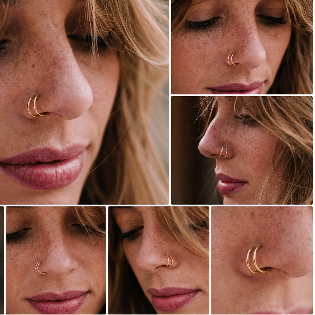 Double Spiral Nose Ring (For Pierced nose only)