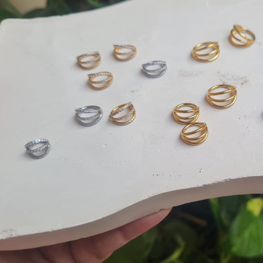 Tripple Layered Nose Ring (1 Pc for Pierced Nose only)