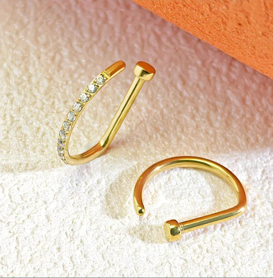D- shaped Nose Ring (non- pierced nose)