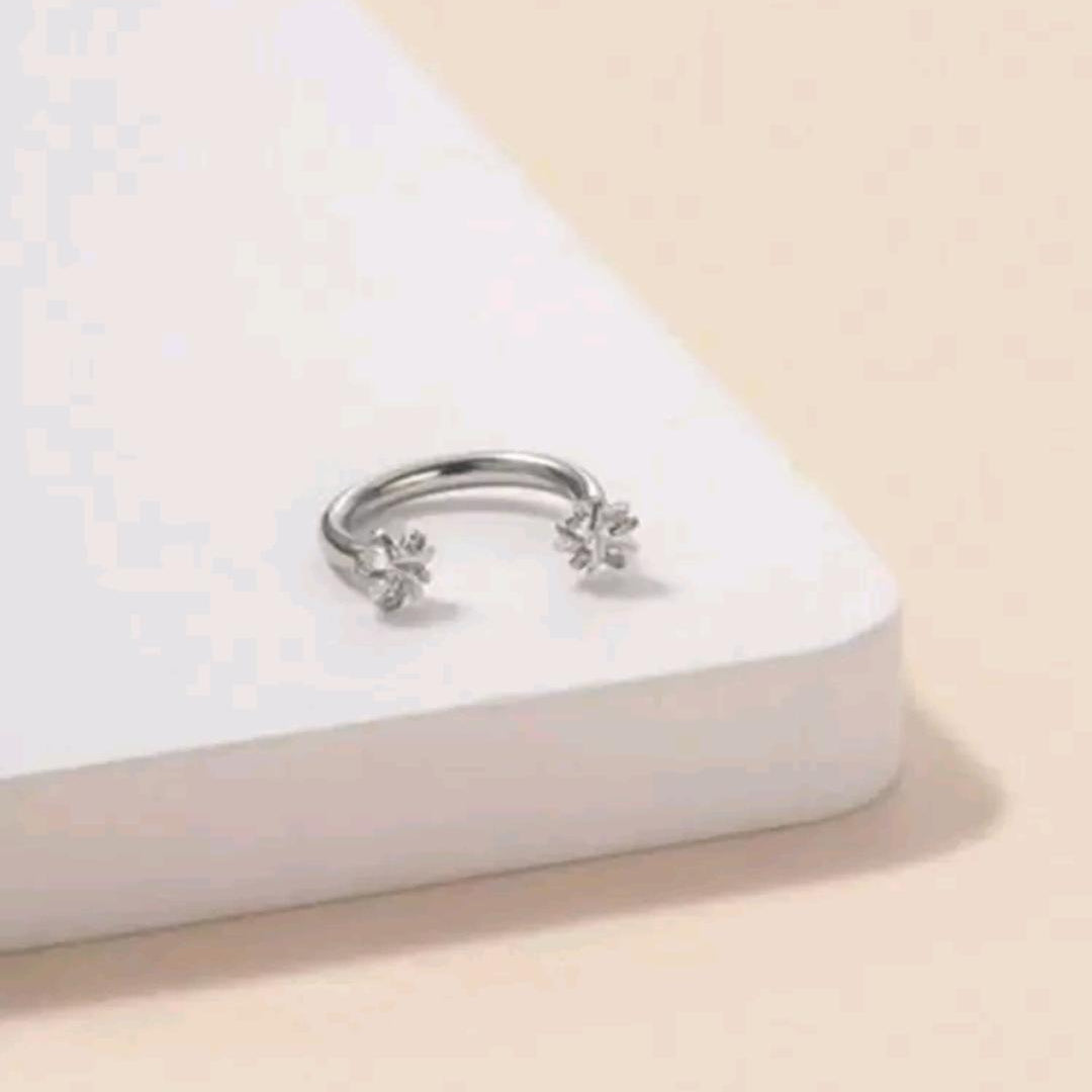 Nose Ring With Screw Rhinestone (Single Piece, Pierced nose only)