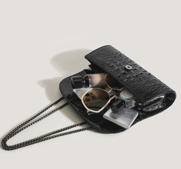 vintage snakeskin Black crossbody elegant crossbody bag