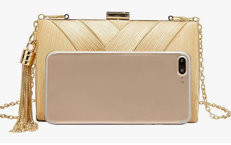 Elegant braided clutch in Gold