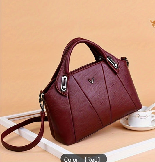 Handbag, Elegant solid colored Top handle