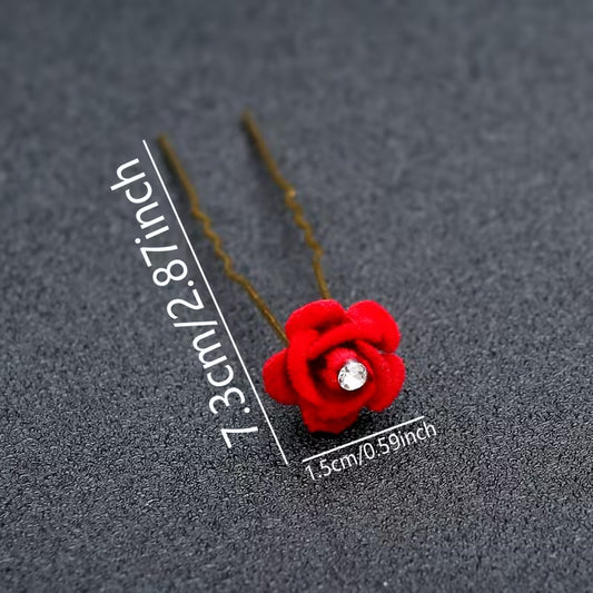 Red Hair Bun Pins (4 pieces)