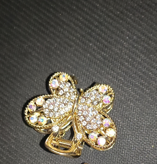 Rhinestone metallic butterfly catchers (2 piece)