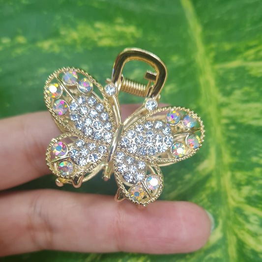 Rhinestone metal butterfly catcher